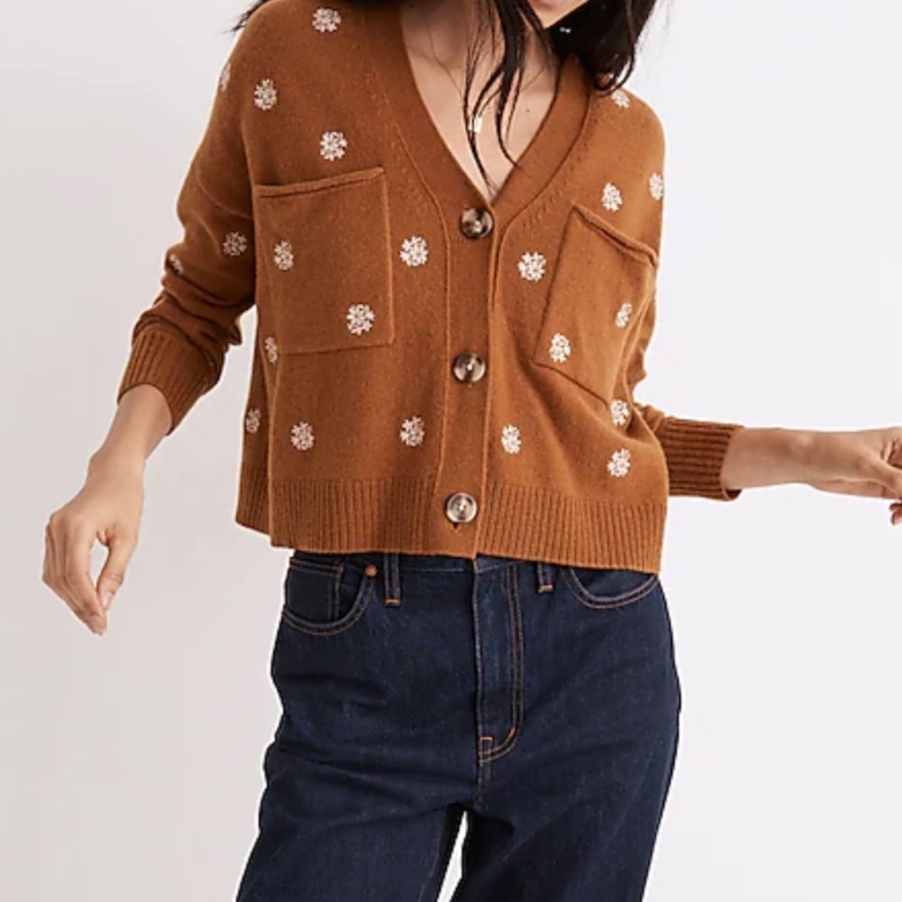 Floral embroidered madewell cardigan